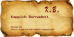 Keppich Bernadett névjegykártya
